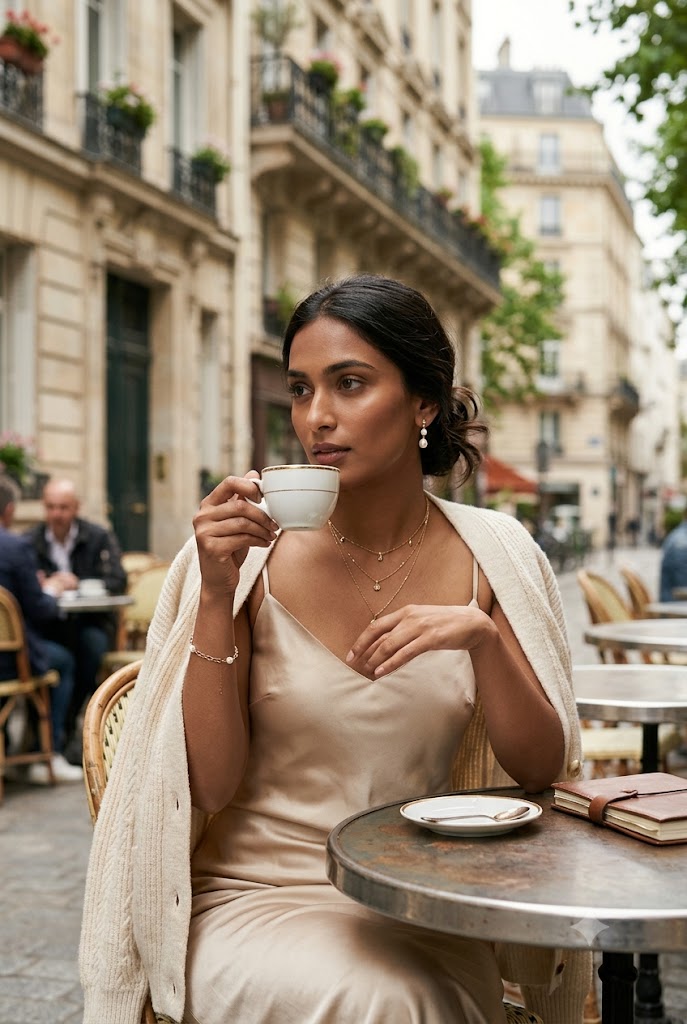 The Parisian Café Silk Slip Dress
